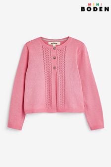 Boden Pink Pointelle Cotton Cardigan (153418) | ￥4,400 - ￥5,110