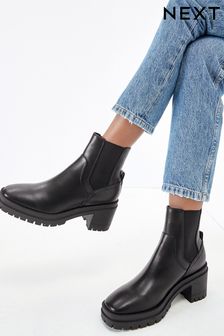 Black Forever Comfort® Block Heel Chelsea Boots (153445) | $104