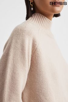 Reiss Neutral Gloria Casual Wool-Cashmere Funnel Neck Jumper (153475) | AED1,354
