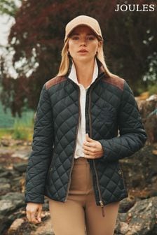 Joules Braemar Luxe Navy Showerproof Diamond Quilted Gilet (153490) | $197