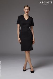 LK Bennett Natasha Lenzing™ Ecovero™ Viscose Black Dress (153610) | OMR82