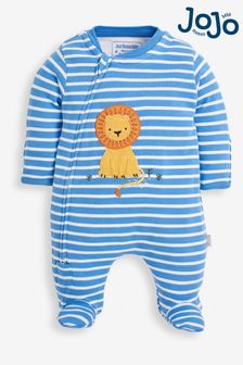 JoJo Maman Bébé Lion Appliqué Zip Sleepsuit