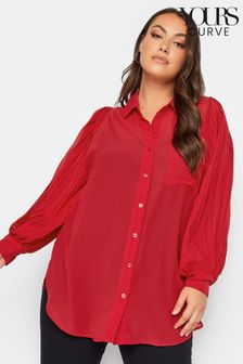 Yours Curve Red London Pleat Sleeve Shirt (153808) | €21.50