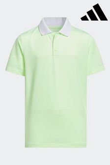 Limonkowo zielony - Koszulka polo Adidas Golf w paski (153992) | 145 zł