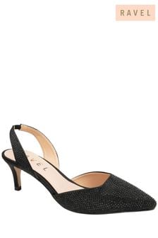 Ravel Black Diamante Sling Back Shoes (154100) | ₪ 352