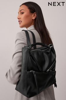 Black Side Zip Backpack (154217) | HK$306
