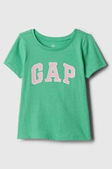 Green - Gap Logo Short Sleeve Crew Neck T-shirt (newborn-5yrs) (154326) | kr150