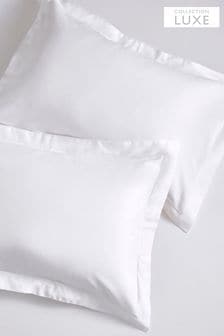 Set of 2 White 300 Thread Count Collection Luxe Standard 100% Cotton Pillowcases (154403) | €18 - €22