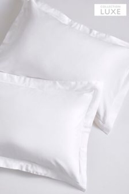 Set of 2 White 300 Thread Count Collection Luxe 100% Cotton Pillowcases (154403) | kr179 - kr223