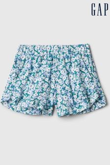 Albastru cu imprimeu floral - Gap elastic în pantaloni scurți Volane Bebeluși (3 luni - 5 ani) (154524) | 48 LEI