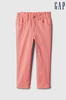 Розовый - Джинсы в винтажном стиле с присборенным поясом Gap (6 мес. - 5 лет) (154543) | €26