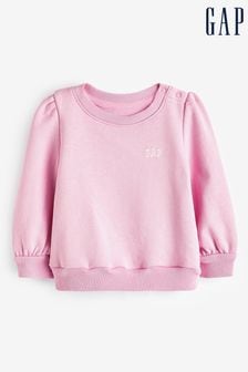 Rosa - Gap Langärmeliger Baby-Pullover mit Rundhalsausschnitt und Logo (6 Monate bis 5 Jahre) (154658) | 31 €