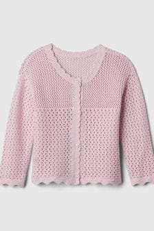 Gap Pink Crochet Cardigan (6mths-5yrs) (154800) | €26