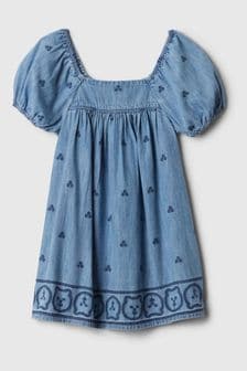 Gap Blue Embroidered Denim Dress (6mths-5yrs) (154822) | €34