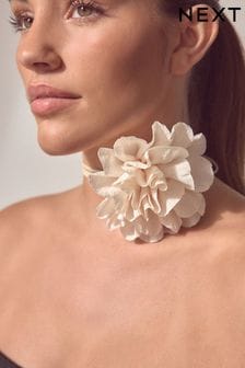 Cream Flower Corsage Wrap Choker Necklace (154846) | HK$85