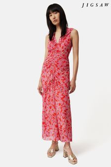 Jigsaw Red Brushed Rose Crinkle Dress (155006) | 149 €