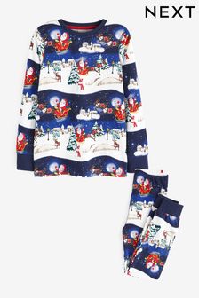 Navy Blue Santa Christmas Snuggle Pyjamas (9mths-10yrs) (155530) | $38 - $47