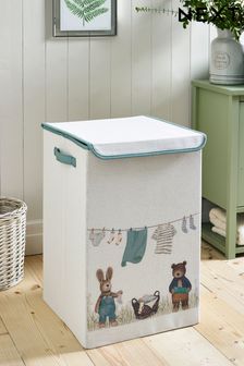 Cream Bertie Bear and Rosie Rabbit Laundry Basket (155579) | CA$47