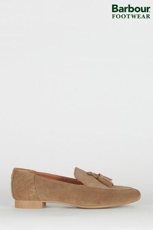 Barbour Taupe Suede Leather Peyton Loafers