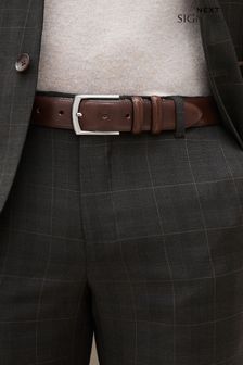 Brown Signature Leather Belt (155759) | $38