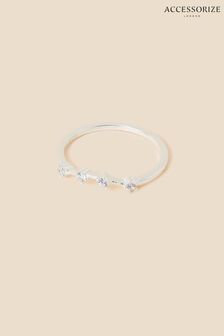 Accessorize White Recycled Sterling Silver Sparkly Constellation Aquarius Ring (155814) | 20 €