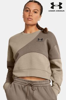 Beżowy - Under Armour Essential Fleece Crop Crew Sweatshirt (156083) | 365 zł