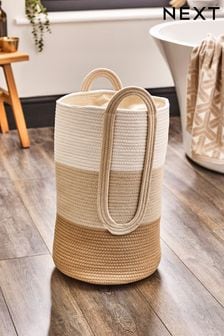 Natural Stripe Rope Laundry Basket (156187) | AED115
