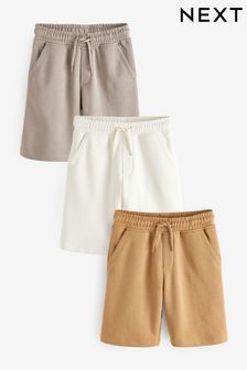 Tan Brown/Ecru Cream 3 Pack Basic Jersey Shorts (3-16yrs) (156201) | AED87 - AED160