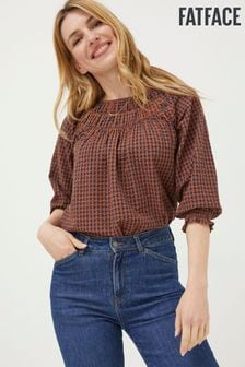 FatFace Brown Tamer Gingham Blouse (156221) | TRY 1.154
