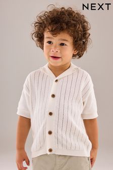 White Short Sleeved Button Through Polo Shirt (3mths-7yrs) (156267) | NT$490 - NT$580