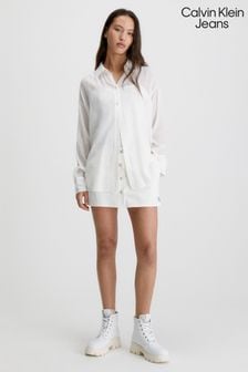 Calvin Klein Jeans White Crinkle Tie Detail Shirt (156359) | 285 zł