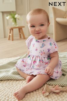 Lilac Purple Butterfly Baby Peplum Rib Top and Shorts 2 Piece Set (156363) | €14 - €17