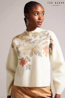Ted Baker Cream Evhaa Printed Knitted Sweater (156473) | €179
