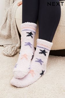 Navy Blue/Purple Star Cosy Socks 2 Pack (156628) | AED32