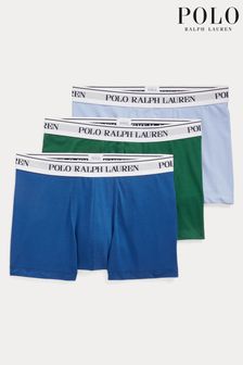 Albastru/Verde - Set de 3 perechi de boxeri clasici din bumbac stretch Polo Ralph Lauren (156638) | 269 LEI