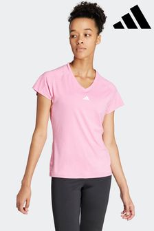Рожевий - Adidas Aeroready Train Essentials Мінімальна брендова футболка з V-подібним вирізом (156852) | 1 144 ₴