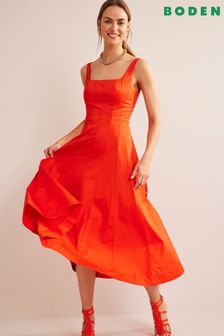 Pomarańczowa panelowa sukienka midi Boden bez rękawów (156864) | 377 zł