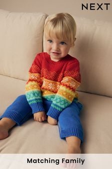 Little Bird by Jools Oliver Multi 100% Cotton Christmas Fairisle Pattern Knitted Rompersuit (157097) | $38 - $41