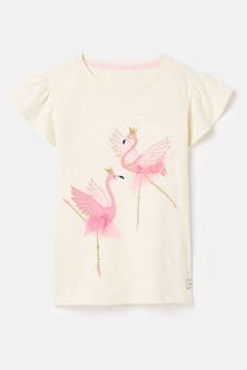 Joules Flutter Astra White Short Sleeve Artwork T-Shirt (157256) | Kč750 - Kč830