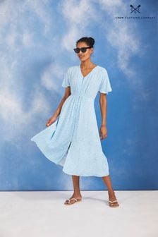 Crew Clothing Company Blue Floral Print A-Line Dress (157258) | €51