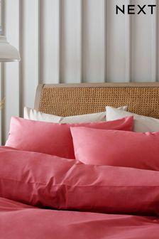 Set of 2 Pink Raspberry Cotton Rich Pillowcases