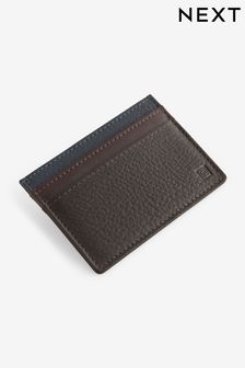 Brown Contrast Leather Card Holder (157476) | SGD 21