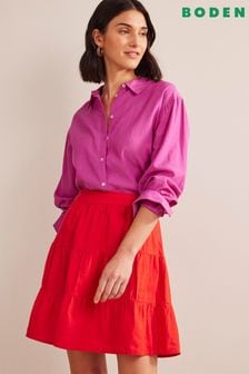 Boden Orange Pull On Tiered Linen Skirt (157990) | 57 €