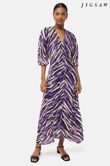 Jigsaw Purple Abstract Zebra Midi Dress (158570) | €210