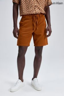Коричневые льняные шорты с широкими штанинами Calvin Klein (158582) | €67