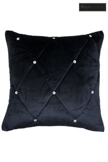 Riva Paoletti Black New Diamanté Embellished Polyester Filled Cushion (158663) | Kč715
