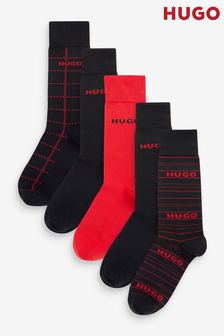 HUGO Design Black/Red Socks Gift Set 5 Pack (158964) | HK$401
