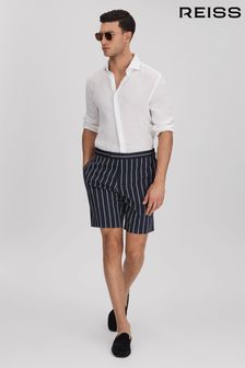 Reiss Navy/White Lake Striped Side Adjuster Shorts (159040) | SGD 243