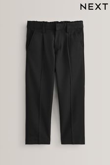 黑色 - 正面打褶學生長褲 (3-17歲) (159126) | NT$400 - NT$800