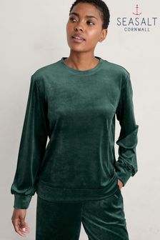 Green Dark - Seasalt Cornwall Kowan Velour Sweatshirt (159153) | kr730